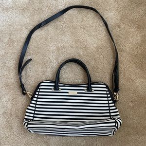 Kate Spade zipper shoulder striped tote